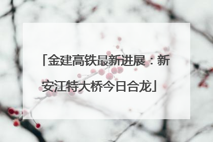 金建高铁最新进展：新安江特大桥今日合龙