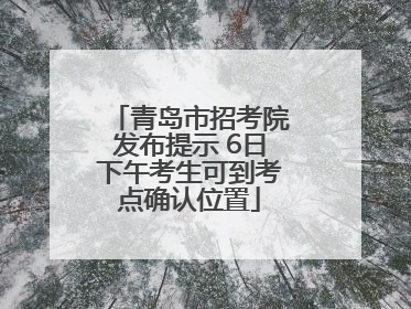 青岛市招考院发布提示 6日下午考生可到考点确认位置