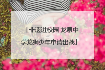 非遗进校园 龙泉中学龙狮少年申请出战