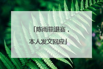 陈雨菲退赛，本人发文回应