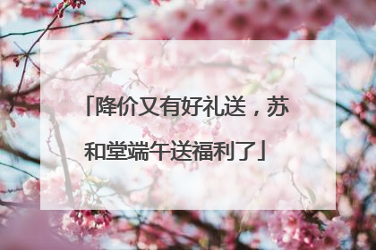 降价又有好礼送，苏和堂端午送福利了