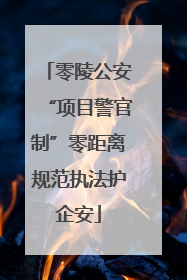零陵公安“项目警官制”零距离规范执法护企安