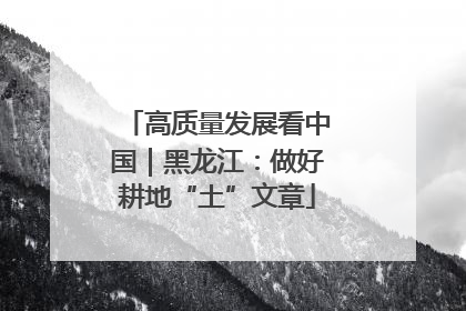 高质量发展看中国｜黑龙江：做好耕地“土”文章