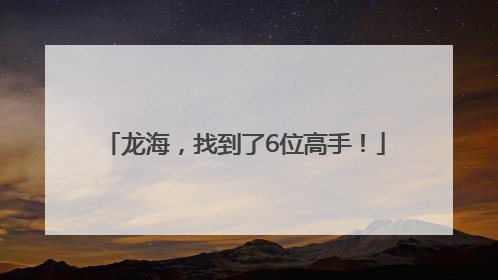 龙海，找到了6位高手！