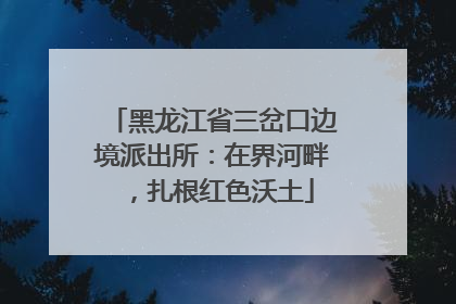 黑龙江省三岔口边境派出所：在界河畔，扎根红色沃土