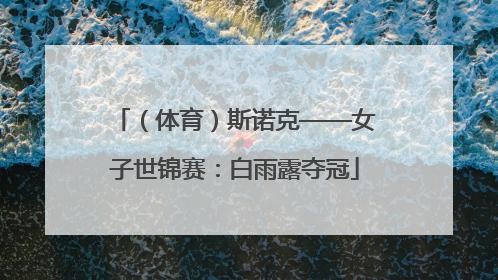 （体育）斯诺克——女子世锦赛：白雨露夺冠