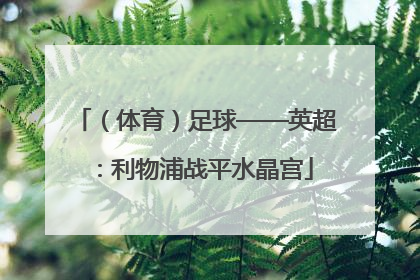 （体育）足球——英超：利物浦战平水晶宫