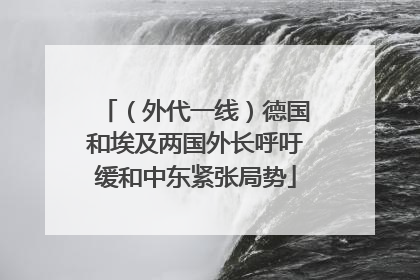 （外代一线）德国和埃及两国外长呼吁缓和中东紧张局势