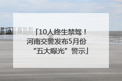 10人终生禁驾！河南交警发布5月份“五大曝光”警示