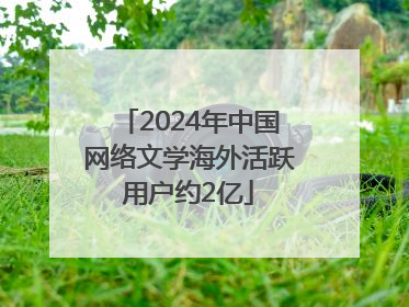 2024年中国网络文学海外活跃用户约2亿