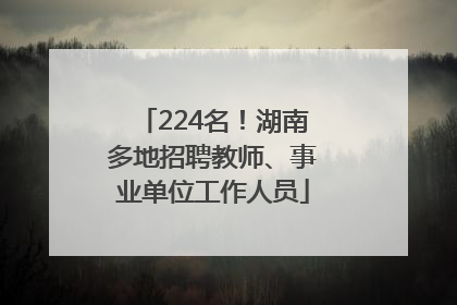 224名！湖南多地招聘教师、事业单位工作人员