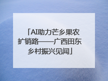 AI助力芒乡果农扩销路——广西田东乡村振兴见闻
