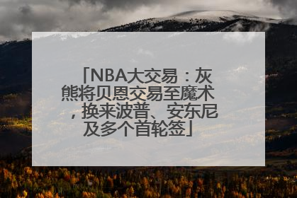 NBA大交易：灰熊将贝恩交易至魔术，换来波普、安东尼及多个首轮签